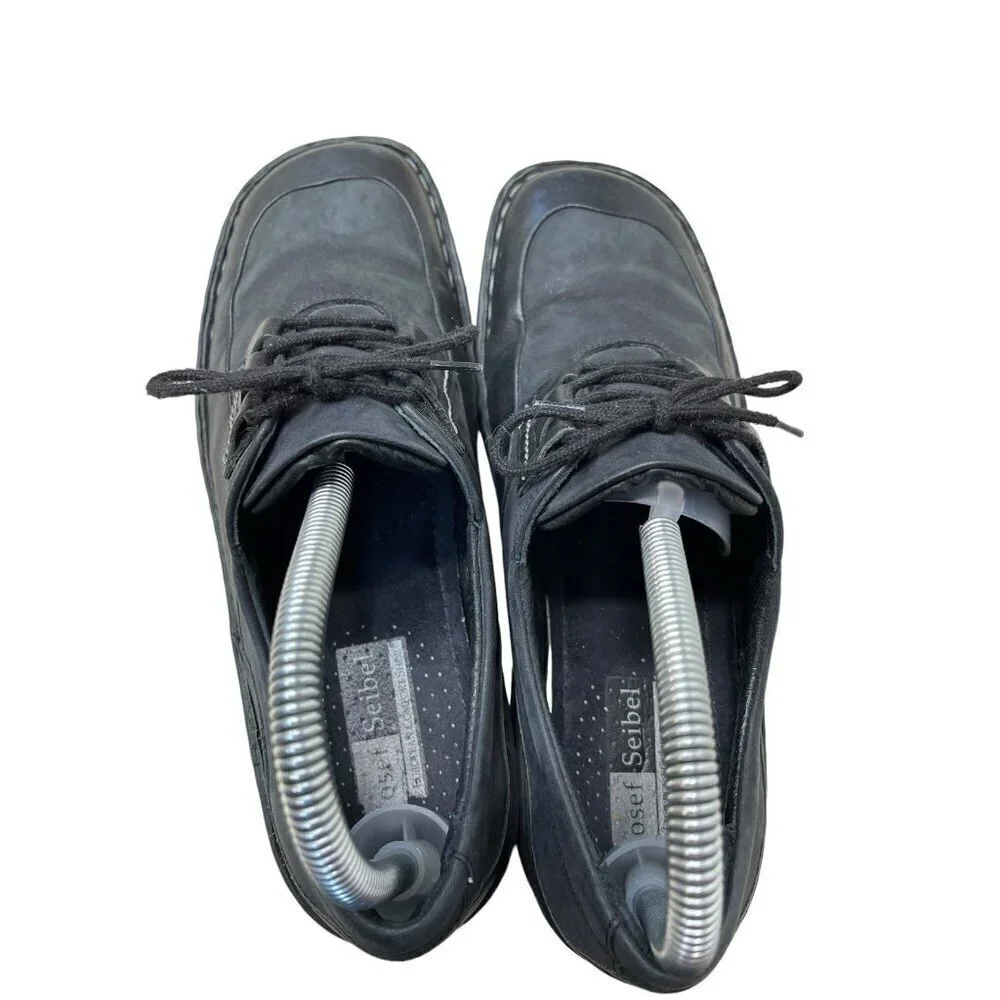 Josef Seibel Black Leather Oxford The European Comfort Shoe Men’s 40 US 7